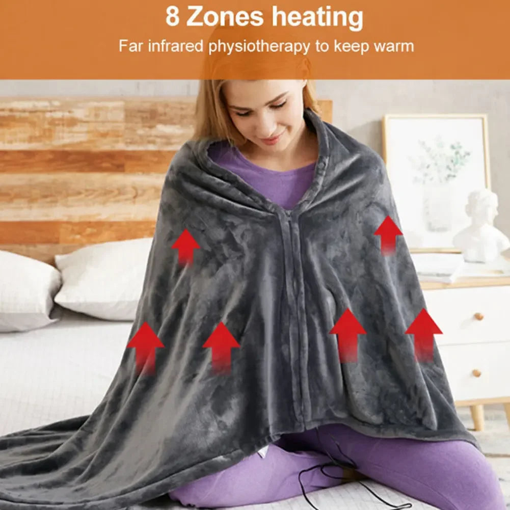 USB Electric Heated Blanket 3 Heating Levels Fleece Heated Blanket Portable Coral Velvet Blanket Quickly Heated Cape Pad