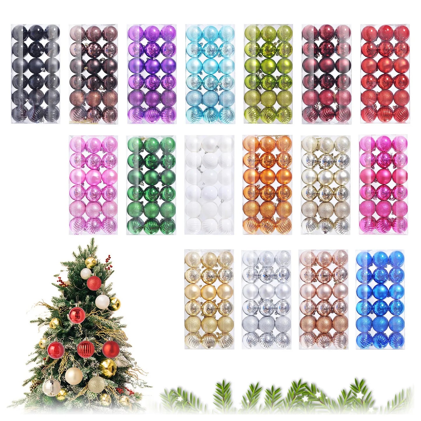 Christmas Room Decoration 36Pcs Christmas Ornaments for Xmas Christmas Tree Shatterproof Christmas Navidad Liquidaciones Ofertas