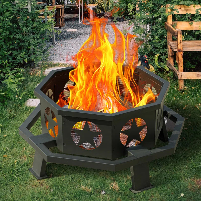 Antheny 35/42 Inch Wood Burning Fire Pit, Outdoor Firepit